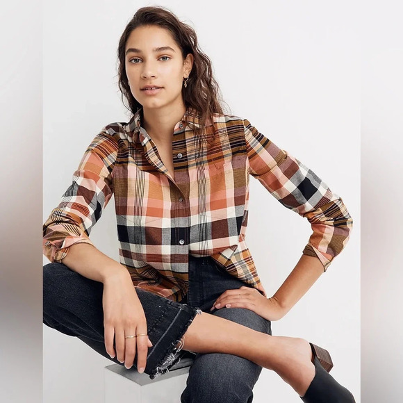 MadeWell Classic Ex-Boyfriend Shirt in Seconda Plaid Small - Picture 1 of 8